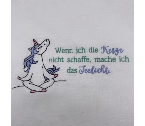 17. Dezember: Stickdatei - Einhorn Yoga inkl. Teelichthülle Namaste